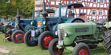 300 vintage vehicles in the Hessenpark open-air museum