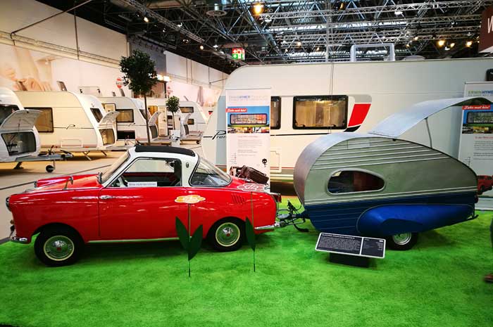 Wohnwagen auf dem Caravan-Salon Düsseldorf - gestern & heute