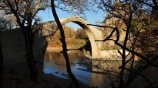 The Konitsa arch bridge crossing the river Aoos in Epiros