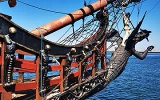 Pirate galleon in the port of Gdynia